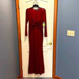 Maroon long sleeve dress